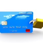 Credit card and padlock