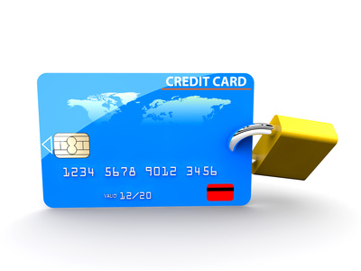 Credit card and padlock